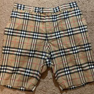 Burberry Nova Check Cotton Shorts, size 34